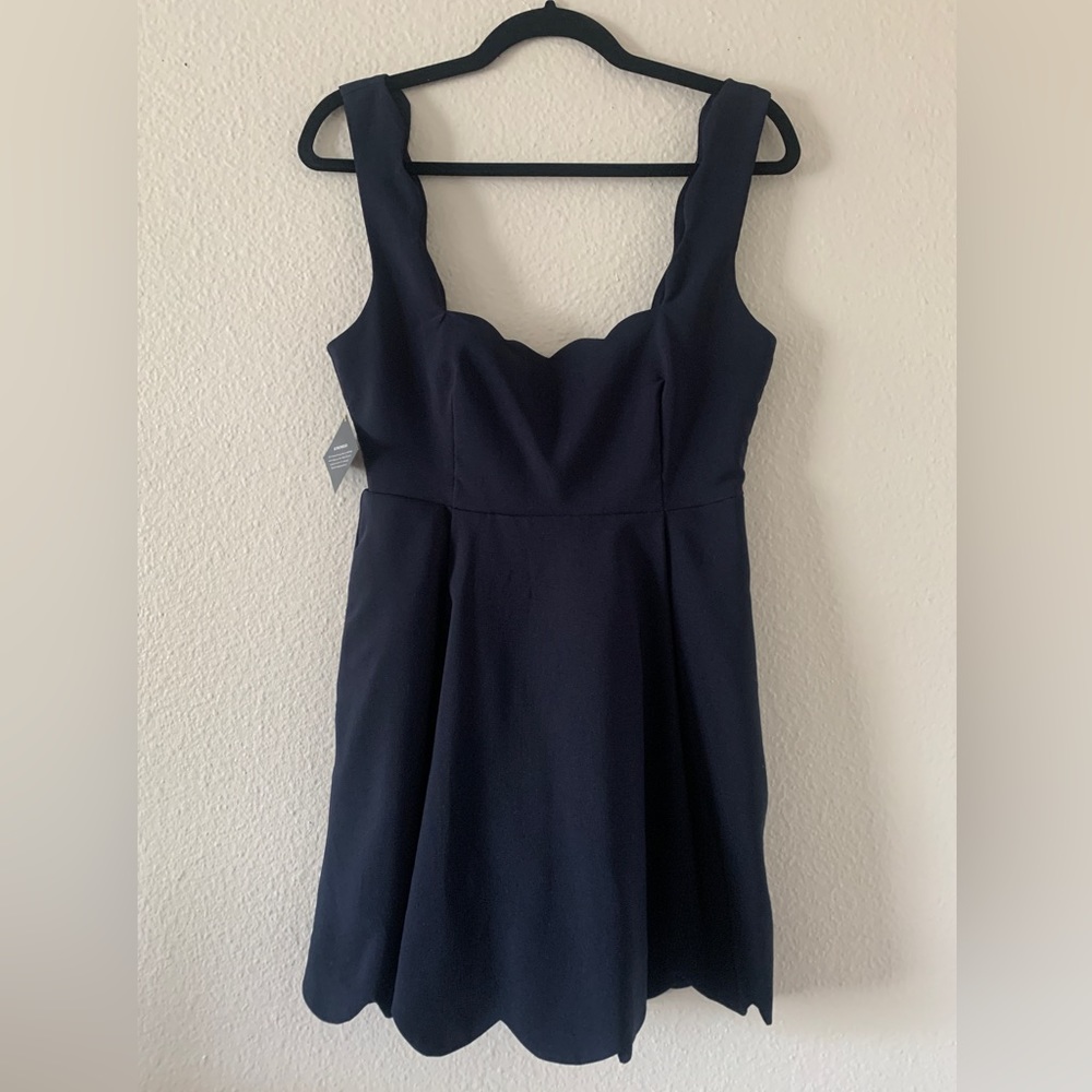 NWT Nasty Gal Black Scallop Dress Mini